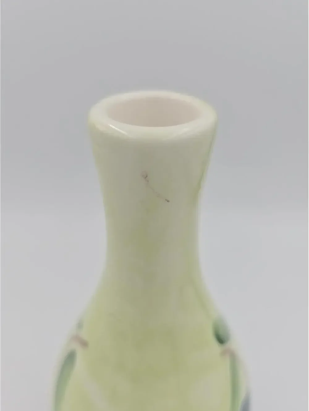 Vintage Ceramica Italy Hand Painted Olive Vase Blue Green Pottery 9